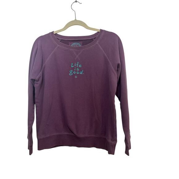 Life Is Good Women's Purple Round Neck Pullover Sweatshirt Size Medium - Picture 1 of 4